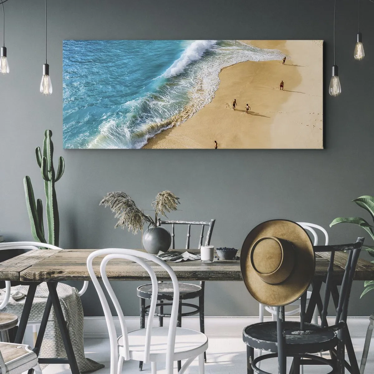 Canvastavla - Bild på duk - Och sedan solen, stranden... - 100x40 cm