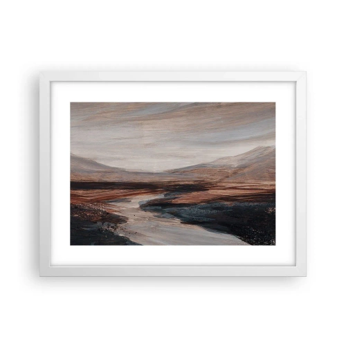 Affisch i vit ram - Fridfull dal - 40x30 cm