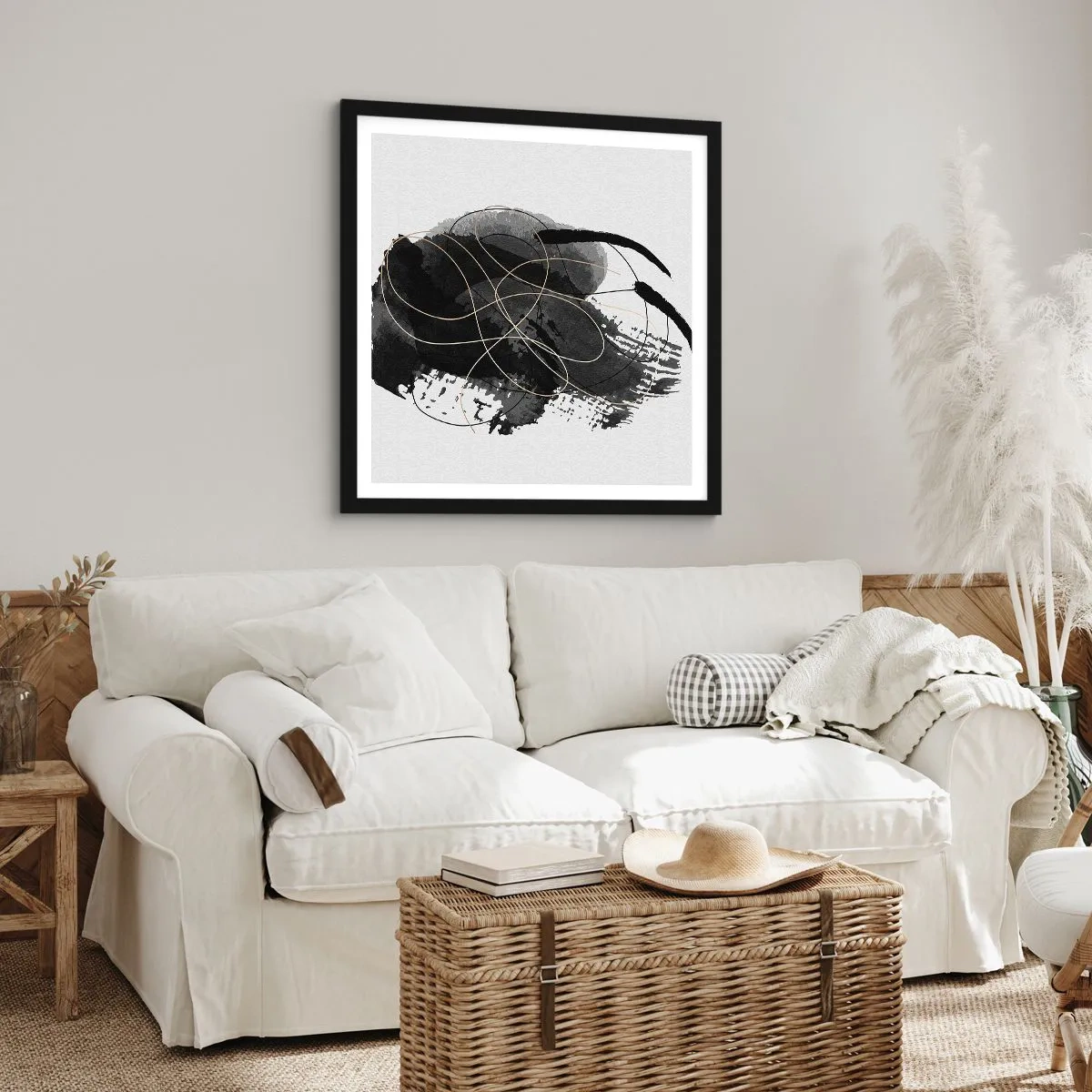 Affisch i svart ram - Uppkommen ur svärta - 50x50 cm