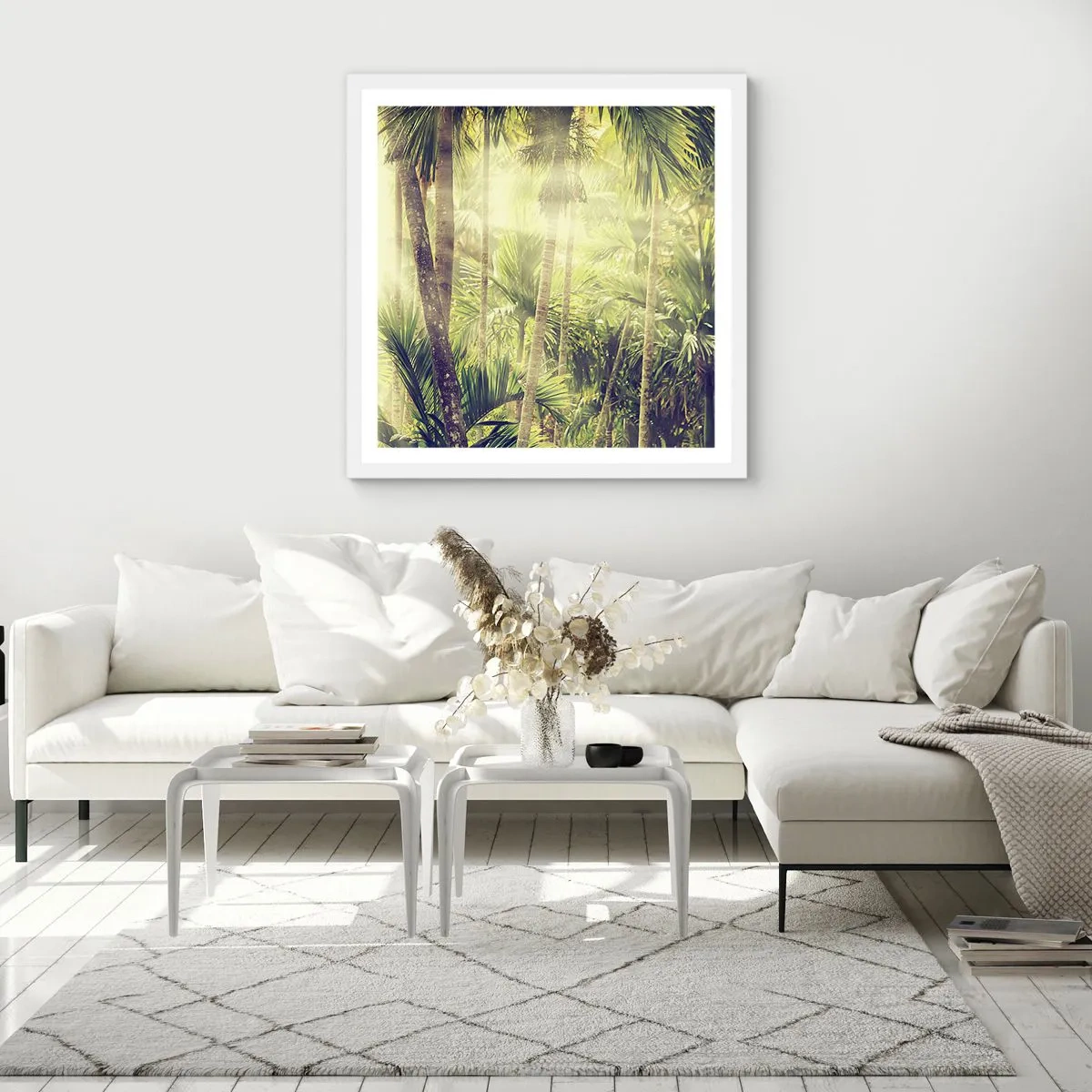 Affisch i vit ram - I gröna glöden - 60x60 cm