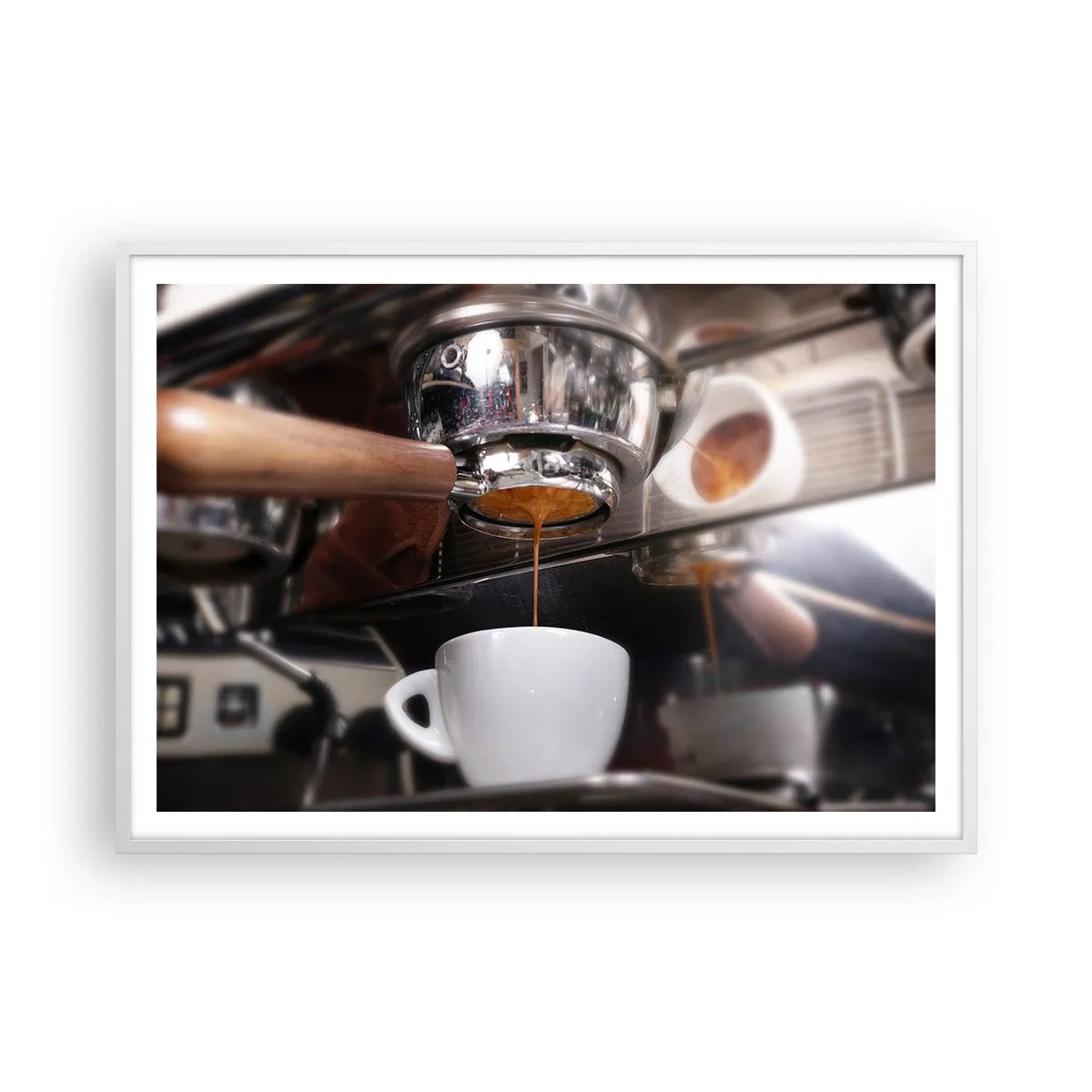 Affisch i vit ram - En bra stund på dagen - 100x70 cm