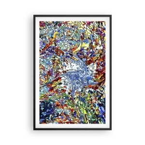 Affisch i svart ram - Glasmålning - droppar  - 61x91 cm