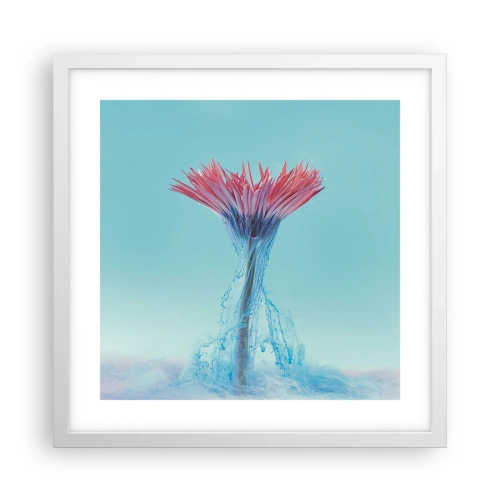 Affisch i vit ram - I upplivande famn - 40x40 cm