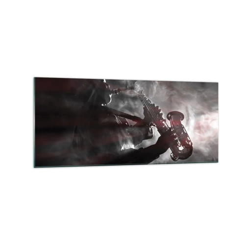 Glastavla - Bild på glas - I jazzens ångor - 120x50 cm