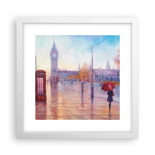 Affisch i vit ram - Höstdag i London - 30x30 cm