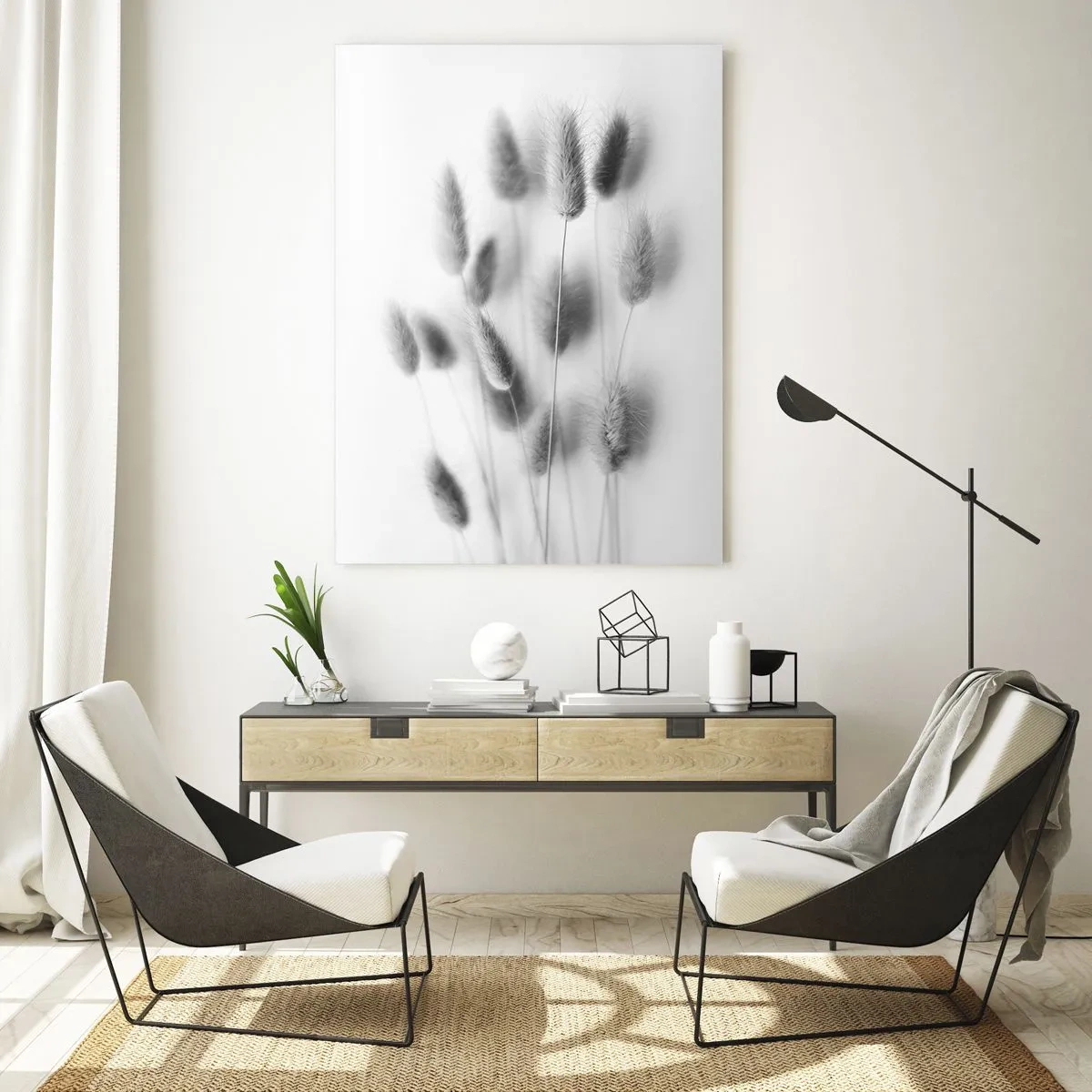 Glastavla - Bild på glas - Fluffigt gräs - 50x70 cm