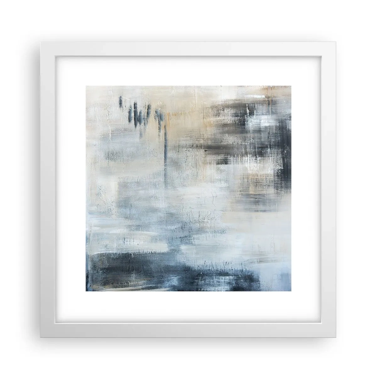 Affisch i vit ram - Bakom en blå slöja - 30x30 cm