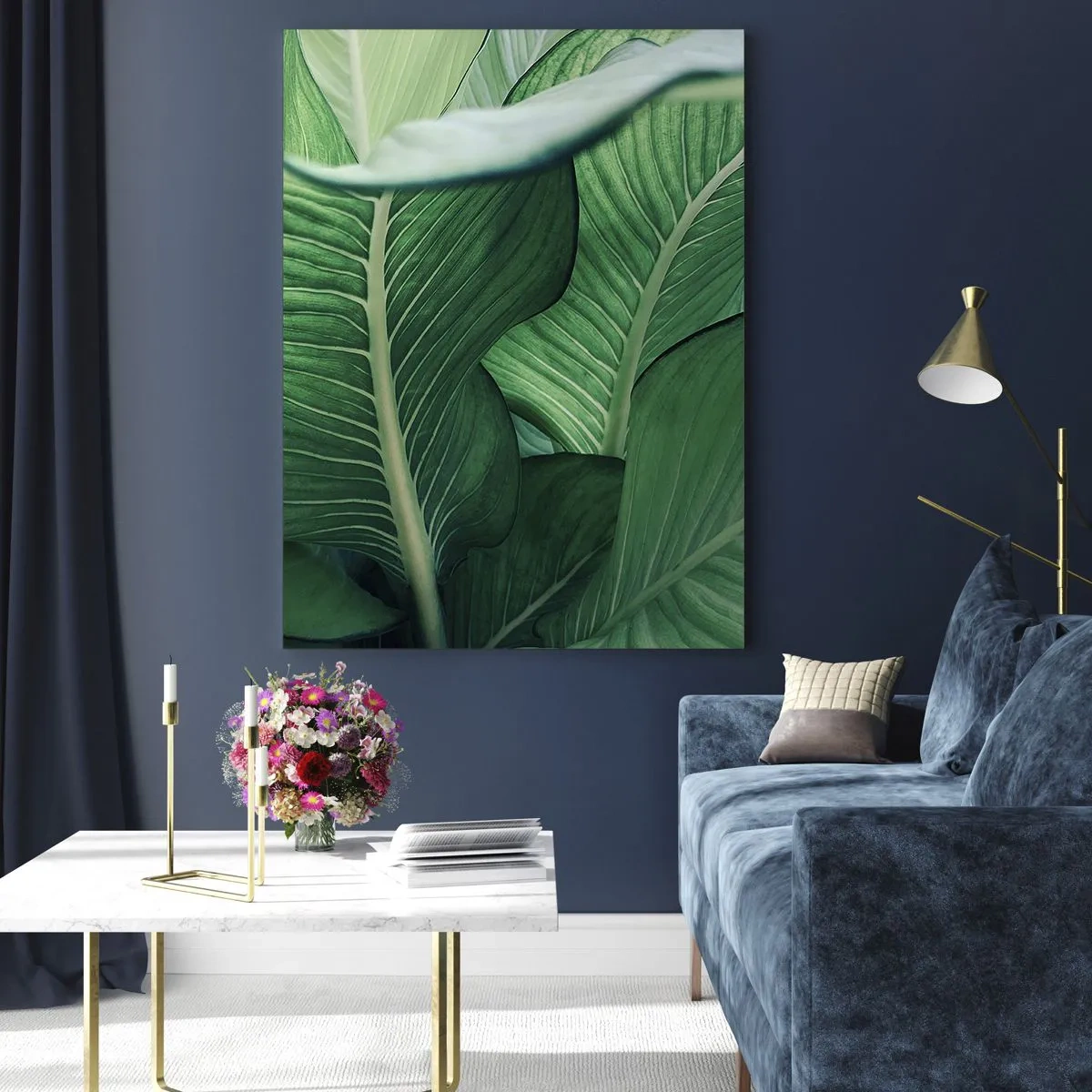 Glastavla - Bild på glas - Livet intensivt grönt - 80x120 cm