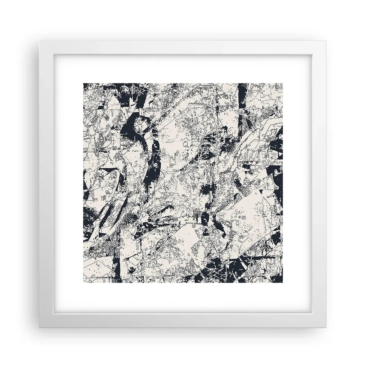 Affisch i vit ram - Motsatsernas interpenetration - 30x30 cm