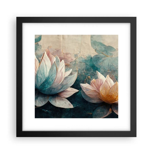 Affisch i svart ram - Stjärnor i en sjö - 30x30 cm