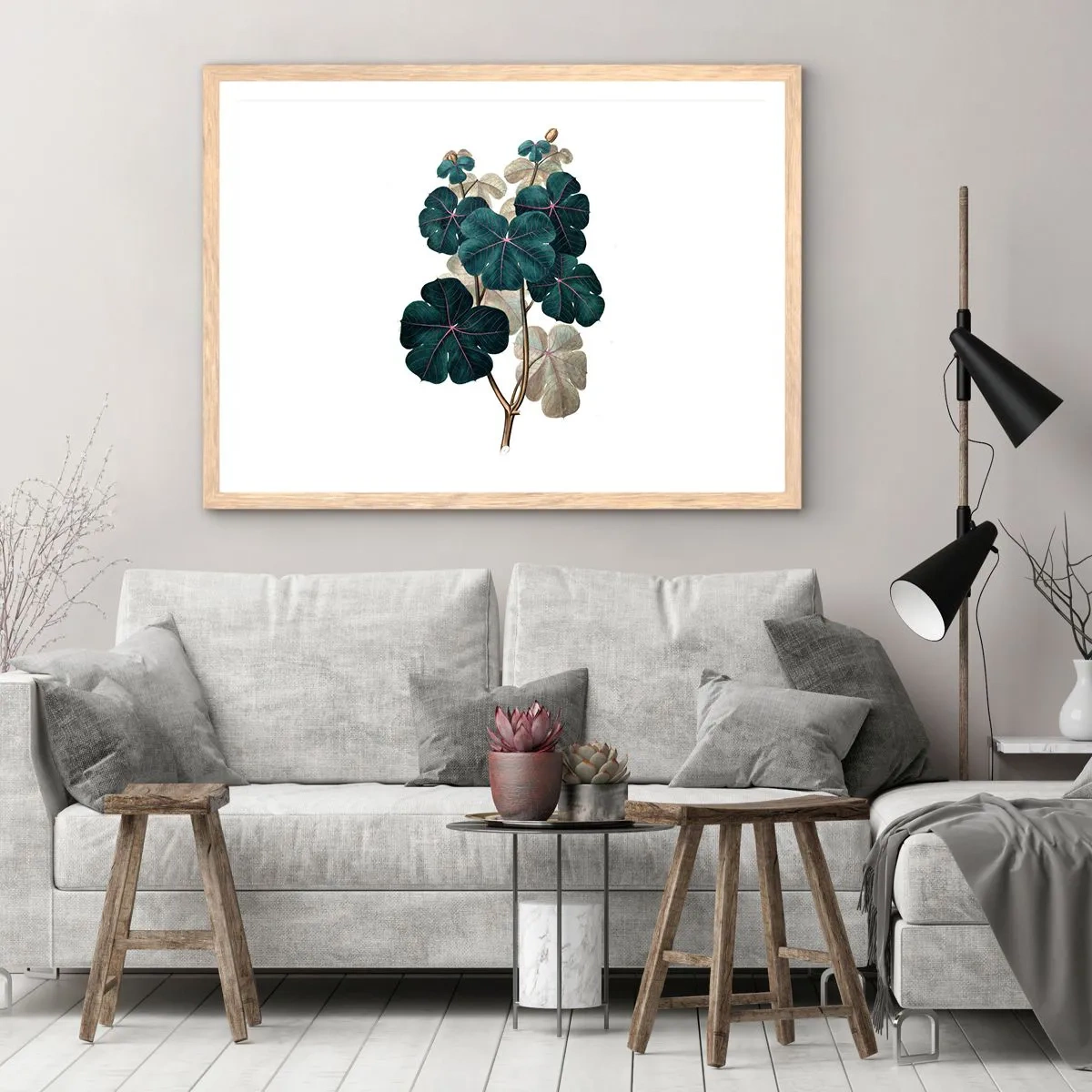 Affisch i ram av ljusek - Från ett gammalt herbarium - 70x50 cm