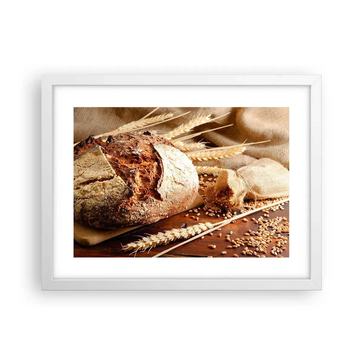 Affisch i vit ram - Aptitlig, doftande, knaprig - 40x30 cm
