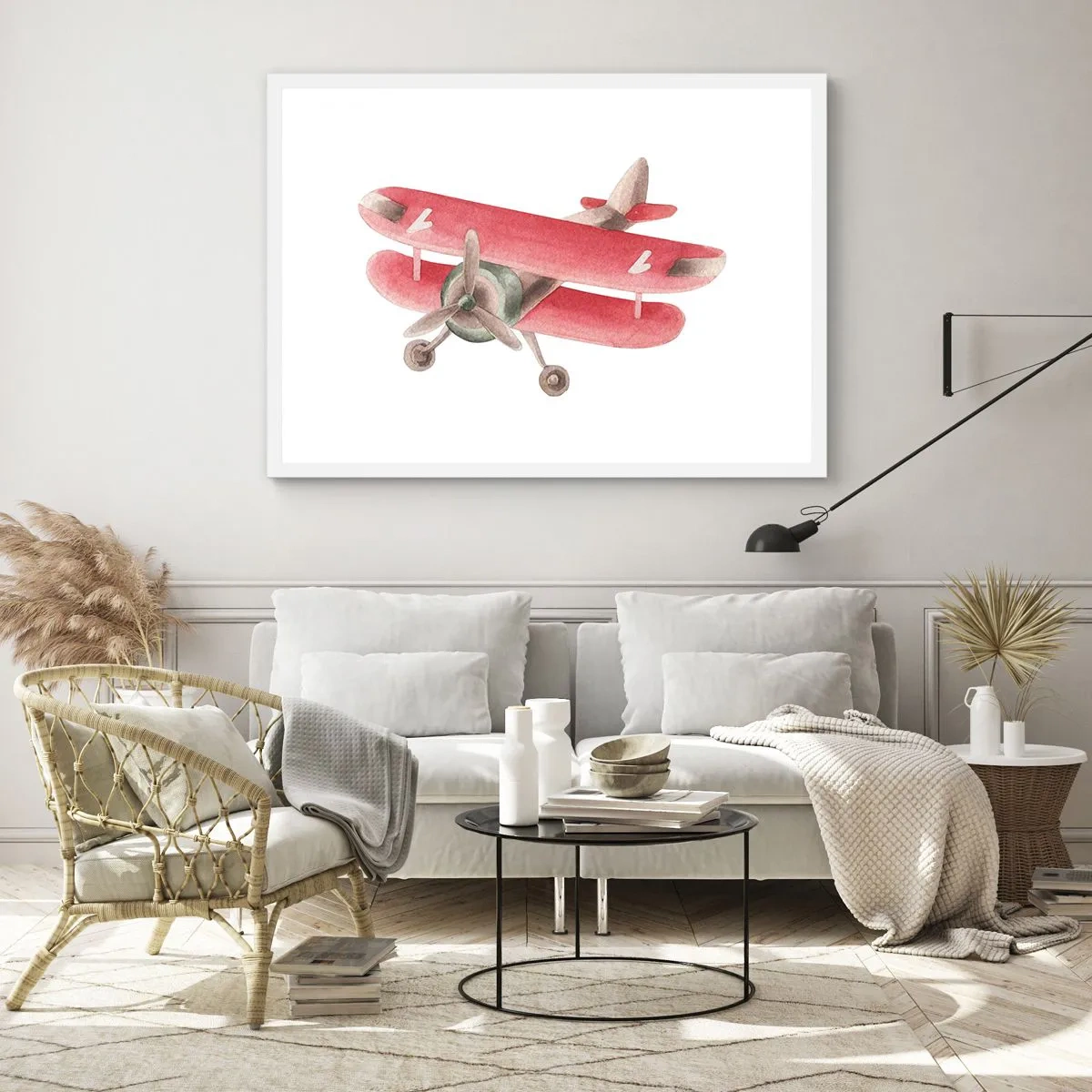 Affisch i vit ram - Redo att flyga högt - 100x70 cm