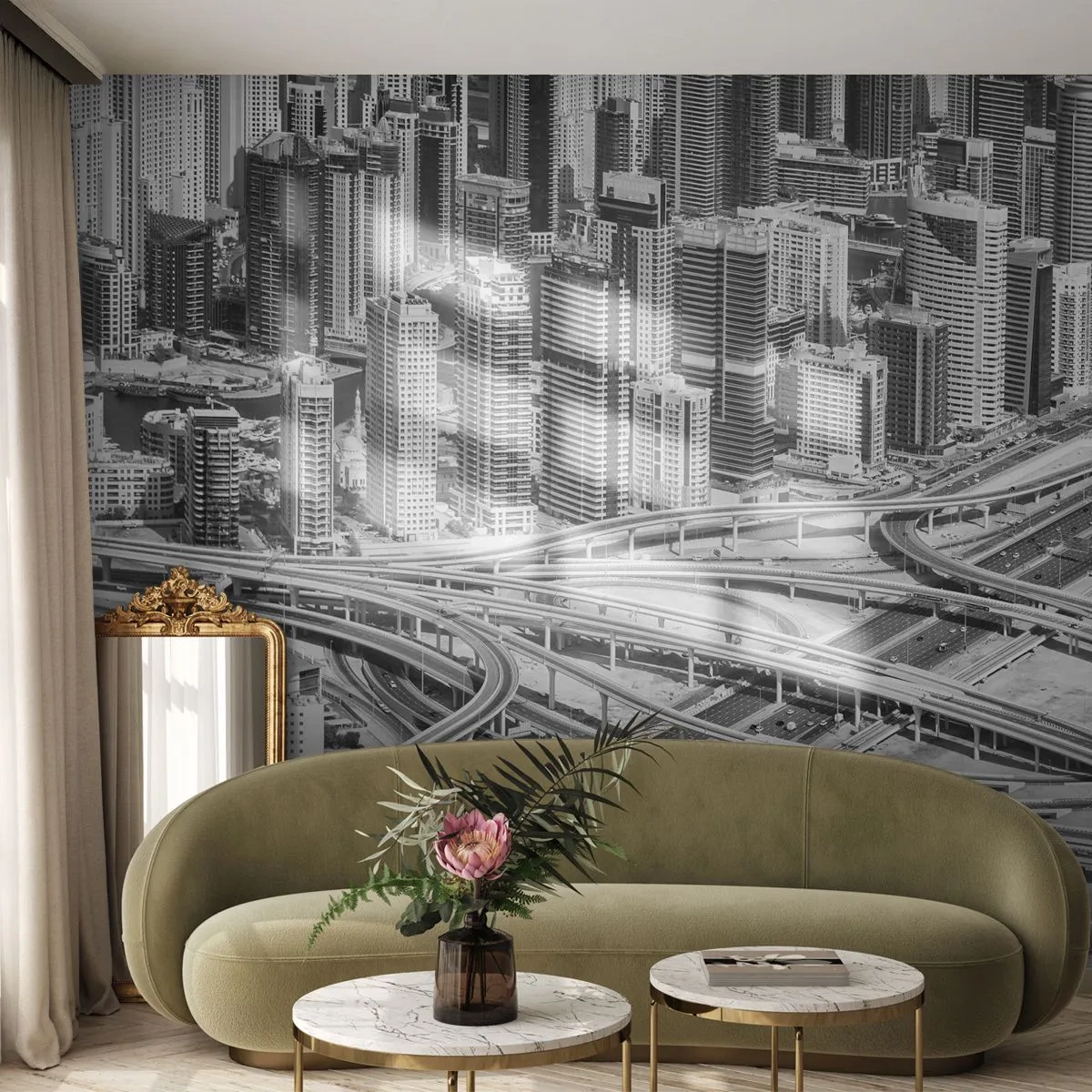 Fototapet Premium Canvas - Dubai - en omöjlig stad - Stad, Arkitektur, Metropol - 350x256 cm