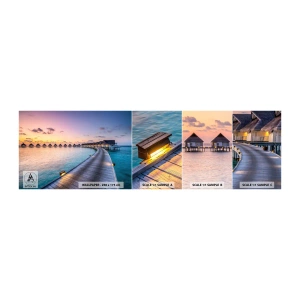 Provbit av självhäftande fototapet Deluxe Sticker - Sommarsemester - tillbaka till källorna - Maldiverna, Landskap, Resor - 100x30 cm