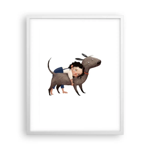 Affisch i vit ram - Bästa vänner - 40x50 cm