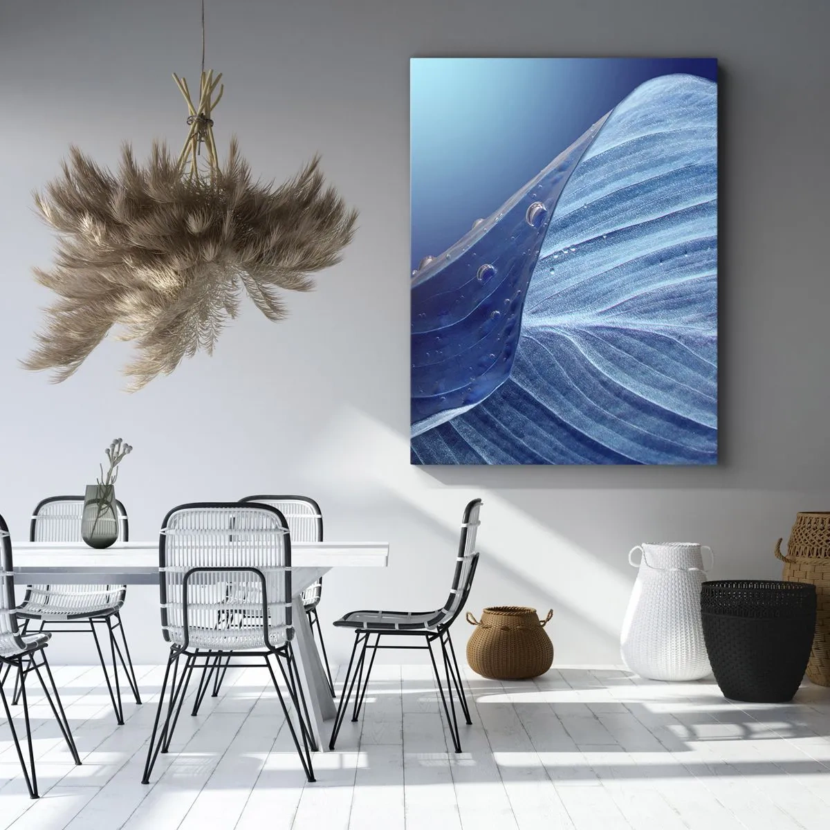 Canvastavla - Bild på duk - Dolda droppar av blått - 50x70 cm