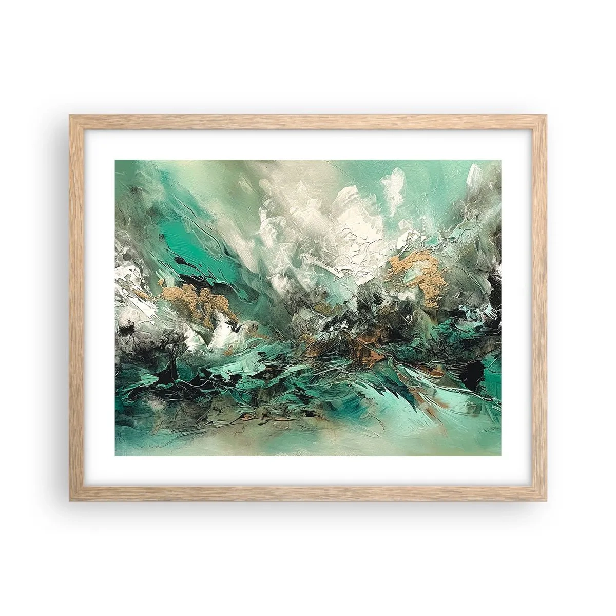 Affisch i ram av ljusek - Smaragdsvart bränna - 50x40 cm