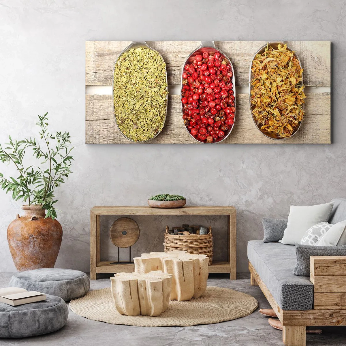 Canvastavla - Bild på duk - Köksmagi - 100x40 cm