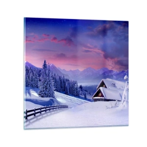 Glastavla - Bild på glas - Silla natt - 70x70 cm