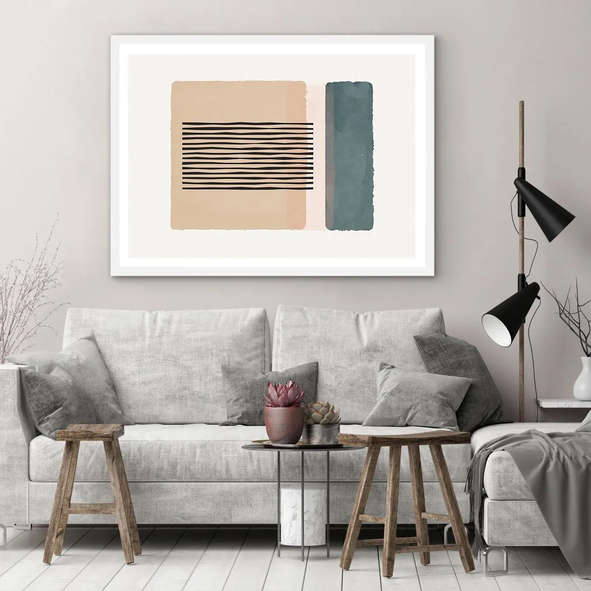 Affisch i vit ram - Allt väl - 70x50 cm