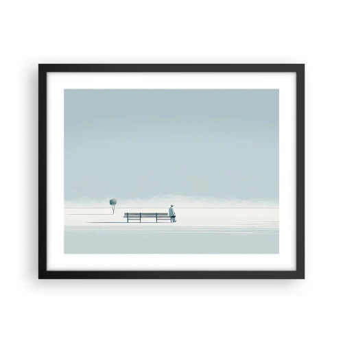 Affisch i svart ram - Ja, jag väntar. - 50x40 cm