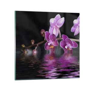 Glastavla - Bild på glas - Lila skönhet - 50x50 cm