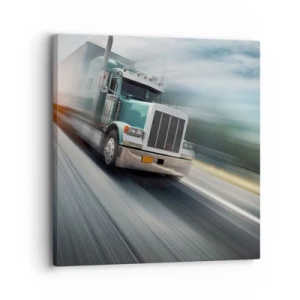 Canvastavla - Bild på duk - Amerikanska jätten i full fart - 30x30 cm