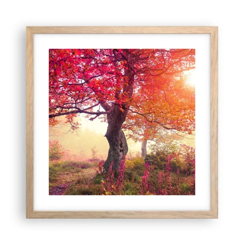 Affisch i ram av ljusek - Våldsam blommande - 40x40 cm