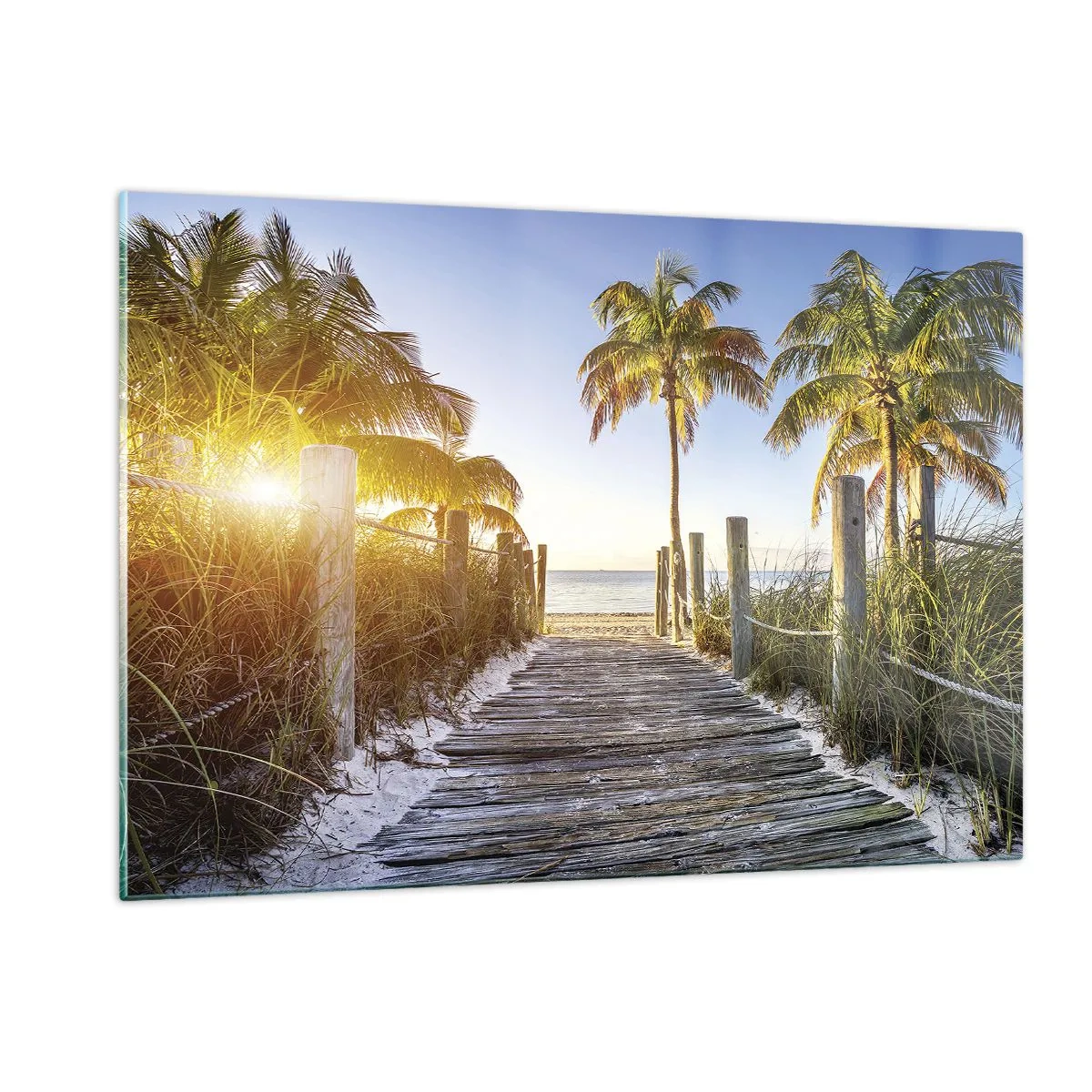 Glastavla - Bild på glas - Raka vägen till paradiset - 120x80 cm