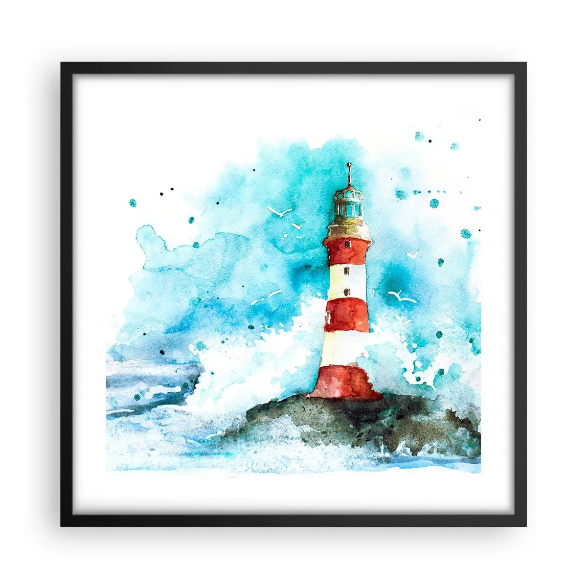 Affisch i svart ram - Elementens enhet - 50x50 cm