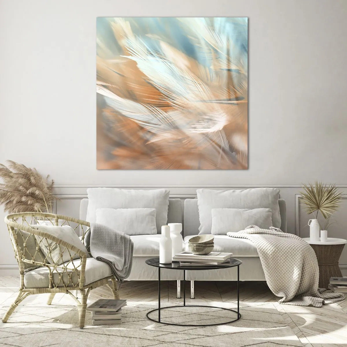 Glastavla - Bild på glas - I mildhetens land - 50x50 cm