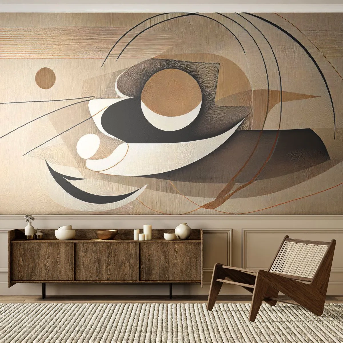 Fototapet Premium Canvas - Komposition: essensen av saker och ting - Abstraktion, Modern, Bit - 500x350 cm