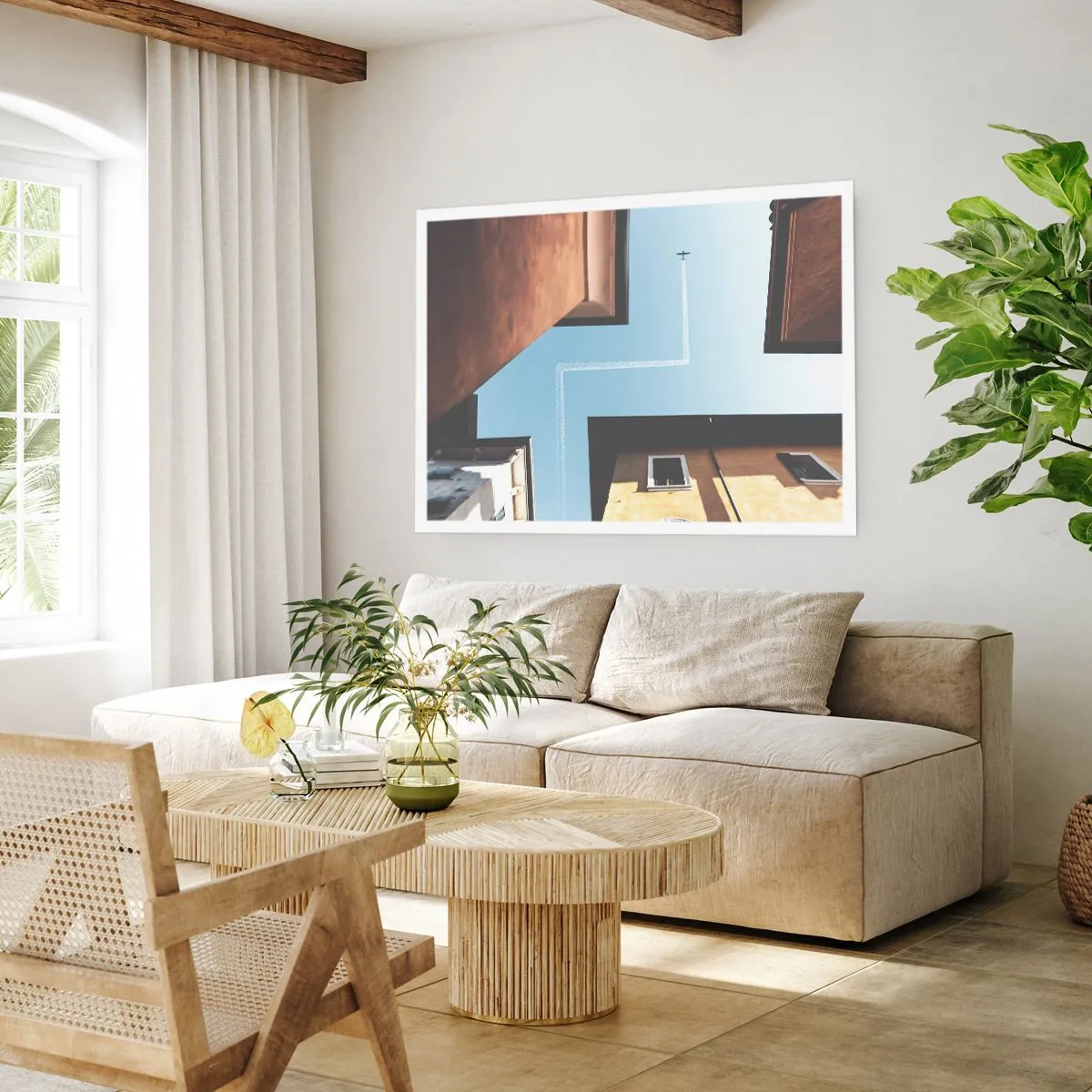 Affisch - Ovanför stadens labyrint - 70x50 cm