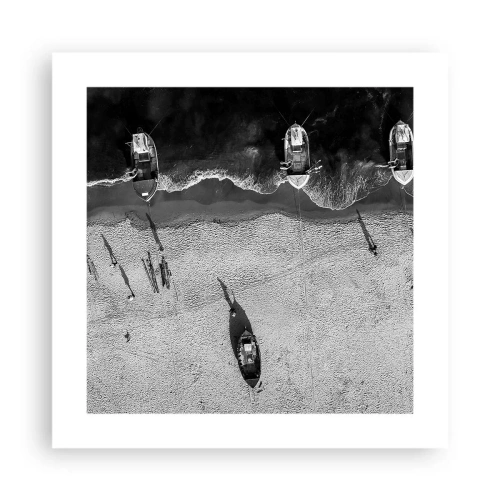 Affisch - Fortfarande på stranden... - 40x40 cm