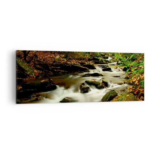 Canvastavla - Bild på duk - Som flytande silver - 140x50 cm
