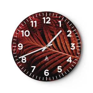 Väggklocka - Klocka på glas - Livets glöd - 30x30 cm