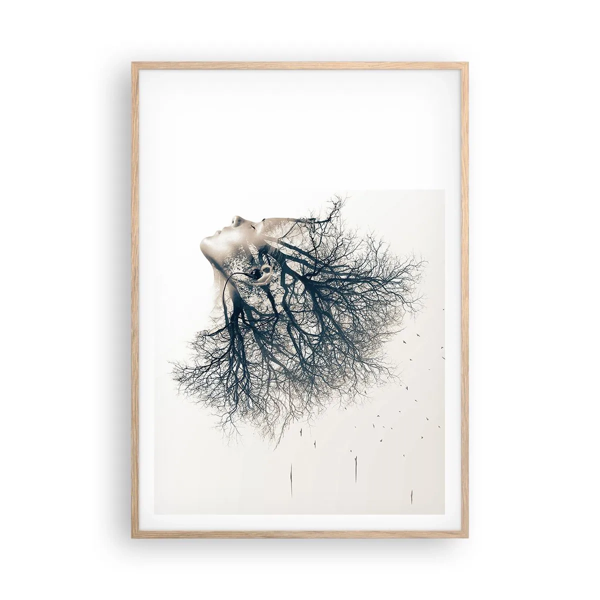 Affisch i ram av ljusek - Lyssnar på trädens viskningar - 70x100 cm