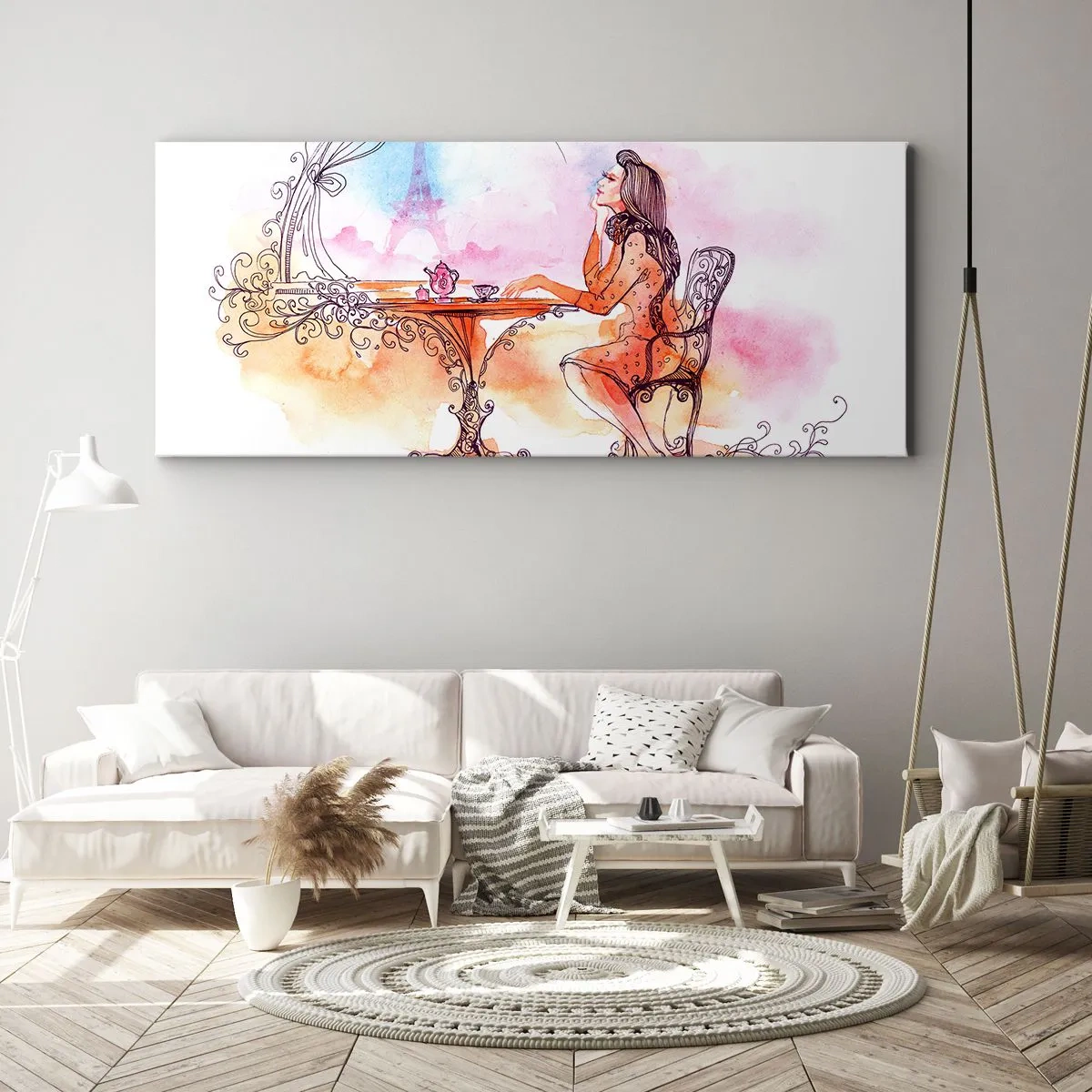 Canvastavla - Bild på duk - Paris stil - 140x50 cm