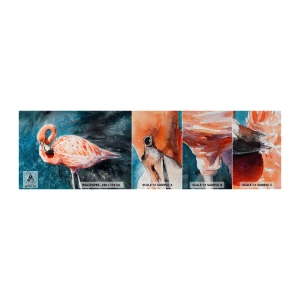 Provbit av fototapet Premium Sand - Dekorativt till sin natur - Flamingo, Fågel, Natur - 100x30 cm
