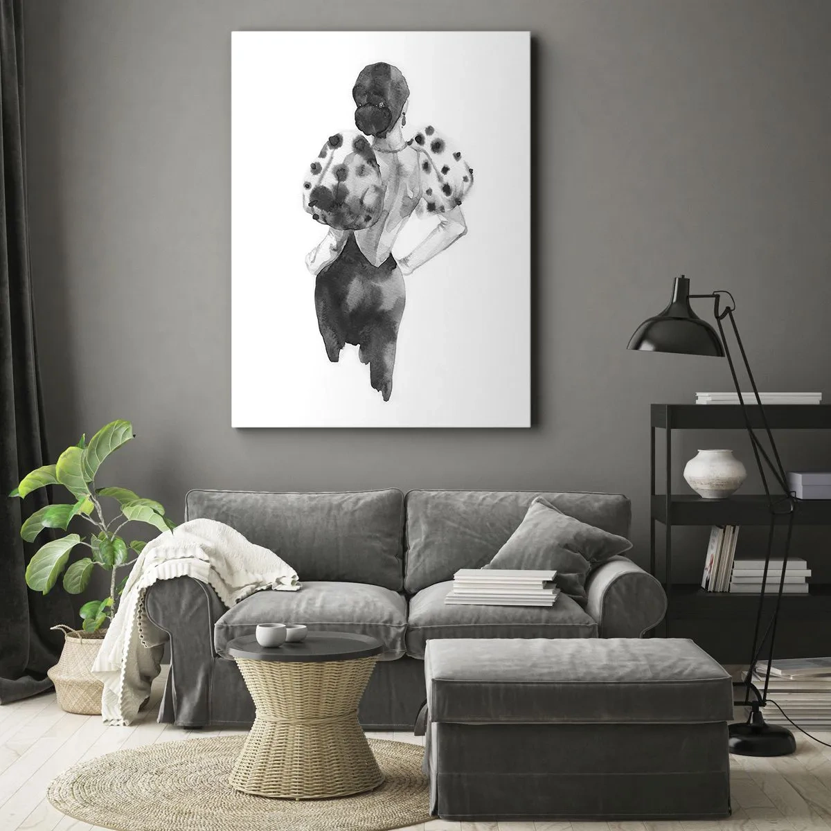 Canvastavla - Bild på duk - Hon passerade nära mig - 65x120 cm