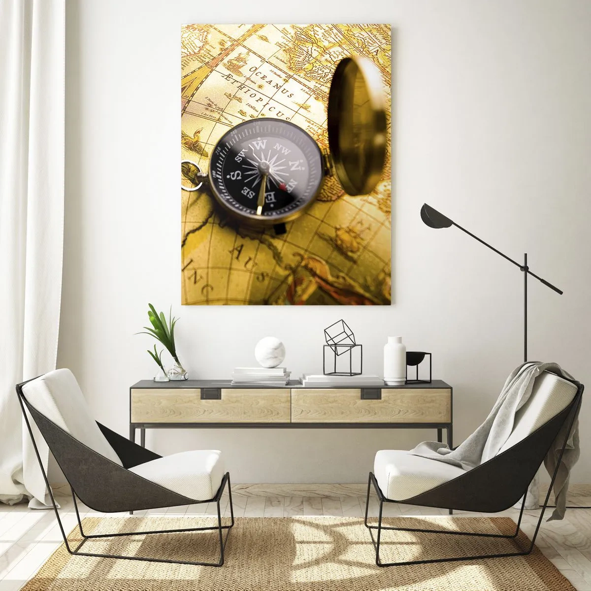 Glastavla - Bild på glas - Kanske till världens ände? - 70x100 cm