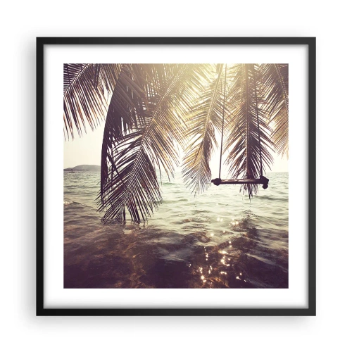 Affisch i svart ram - Gunga i molnen hur mycket du vill - 50x50 cm