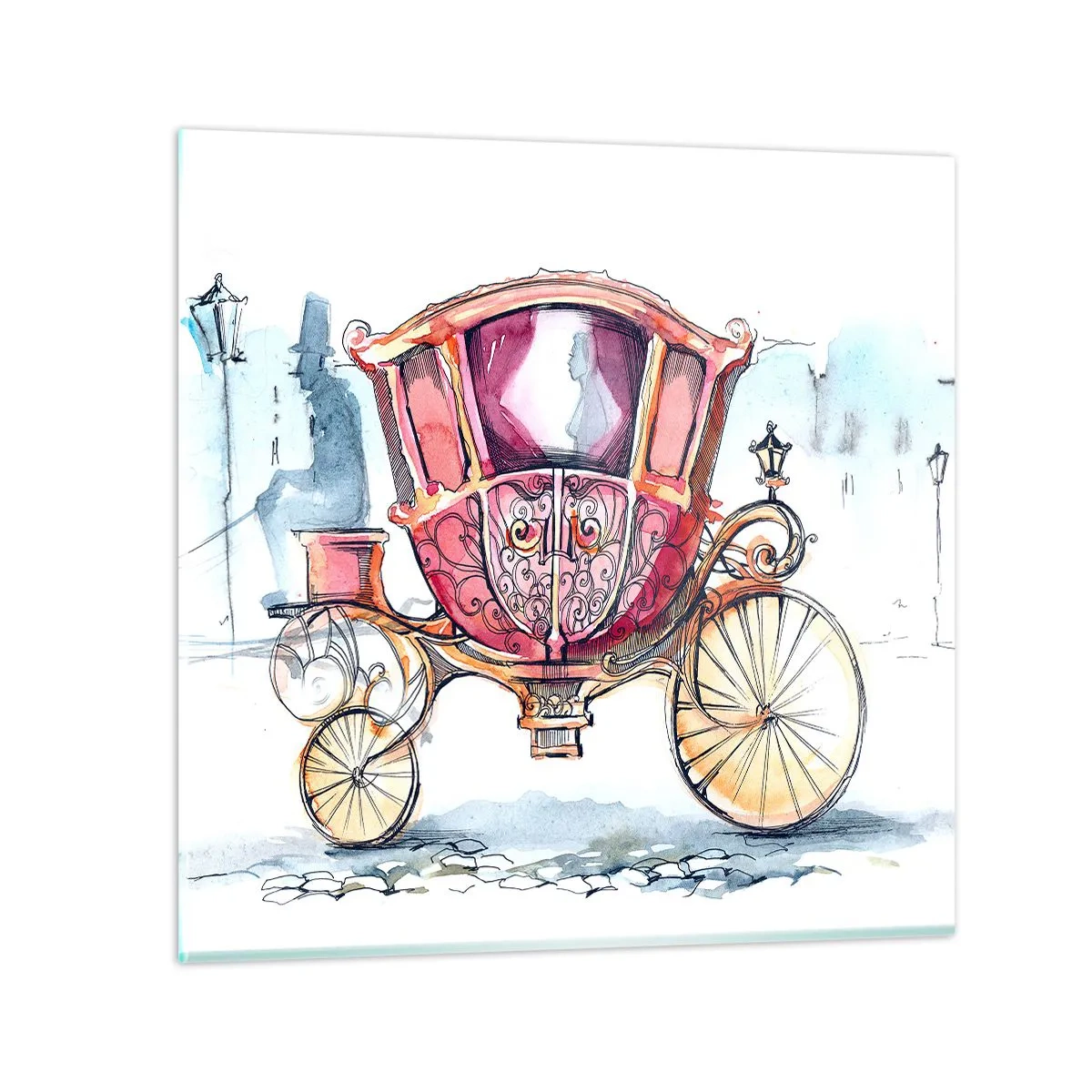 Glastavla - Bild på glas - Bröllop eller bal? - 70x70 cm