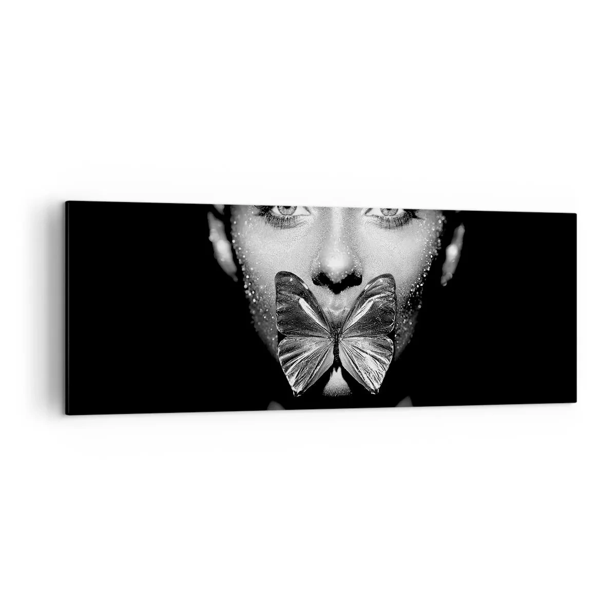 Canvastavla - Bild på duk - Fjärilkyss - 140x50 cm