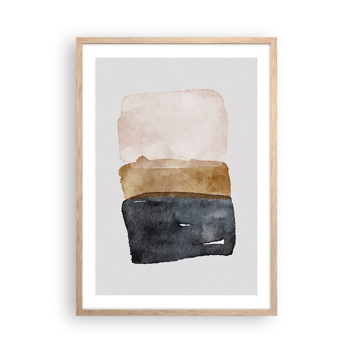 Affisch i ram av ljusek - Komposition av jordens färger - 50x70 cm