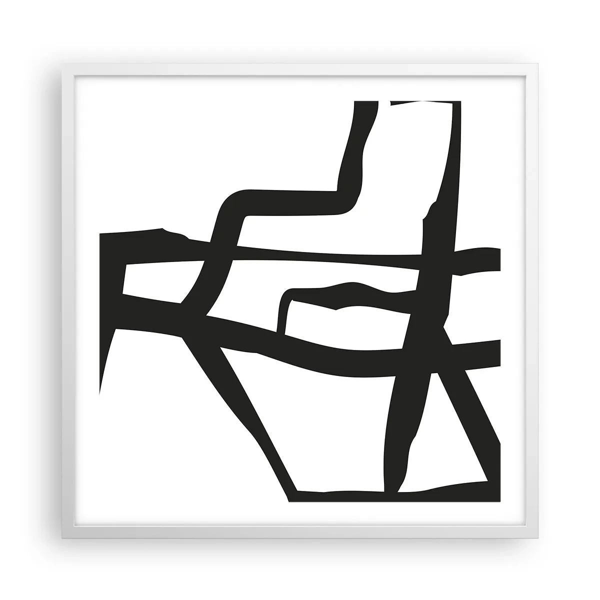 Affisch i vit ram - Svartvit konstruktion - 60x60 cm