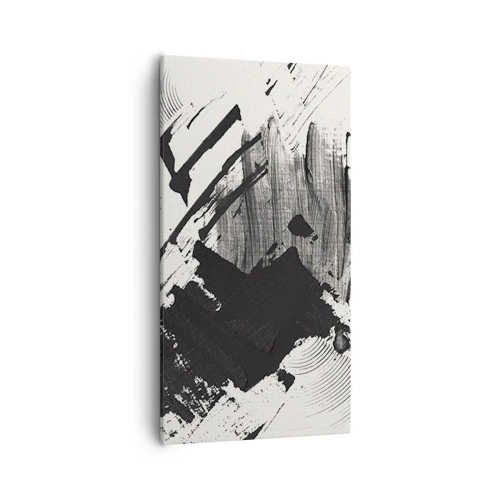 Canvastavla - Bild på duk - Abstraktion - uttrycket av svart - 55x100 cm