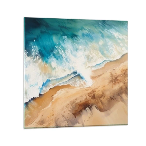 Glastavla - Bild på glas - Den återkommande vågen - 30x30 cm