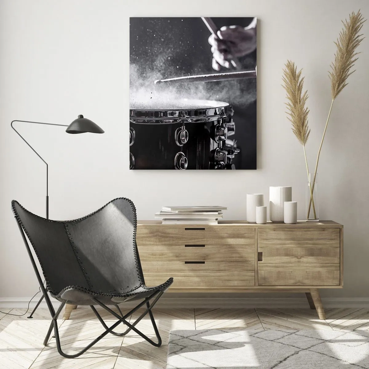 Glastavla - Bild på glas - Musikens puls - 80x120 cm